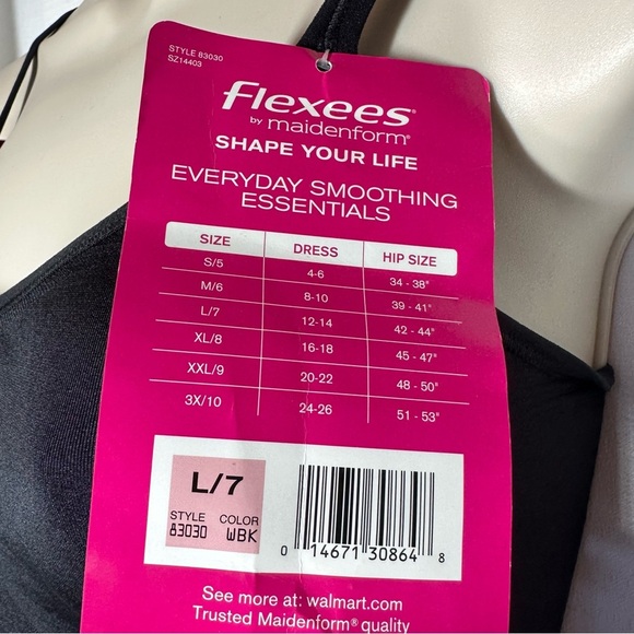 NEW MAIDENFORM FLEXEES FITSENSE ALL-IN-ONE SHAPING Shapeware BODYBRIEFER Black L - Picture 5 of 7